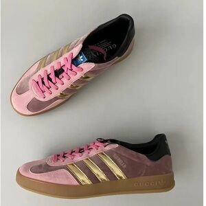 Gucci x Adidas Pink and Gold Women's Sneakers